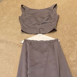 Wtoo Size 10 Vintage Grey Two Piece Prom/Bridesmaid Set